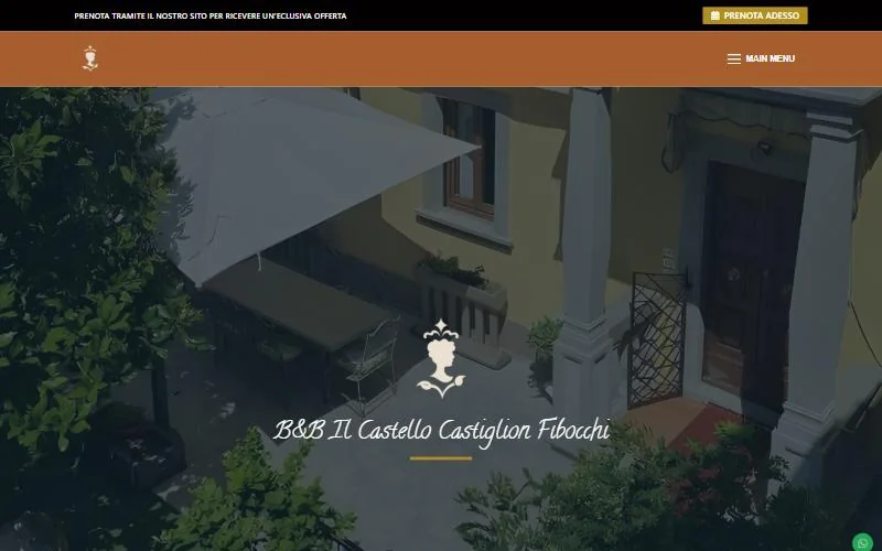 Home page del sito del B&B Il Castello di Castiglion Fibocchi