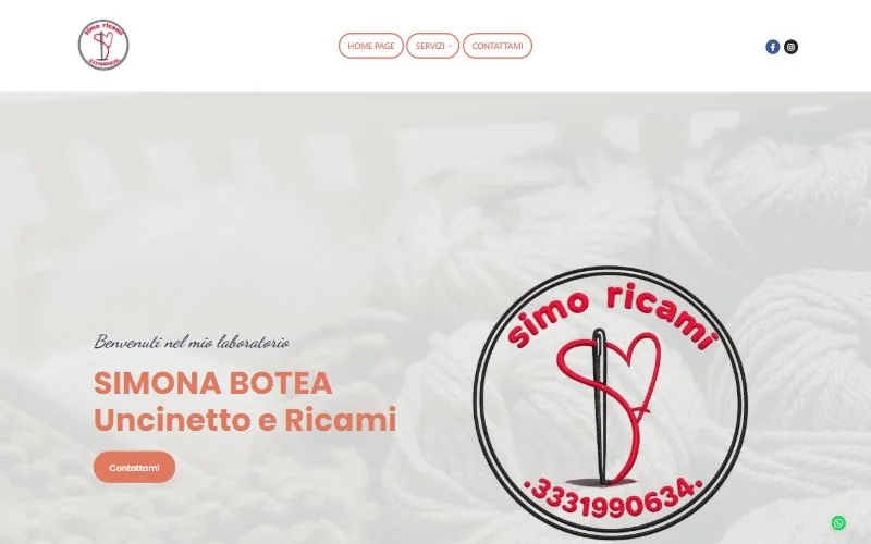 Home page del sito di Simo Ricami, uncinetto e ricami
